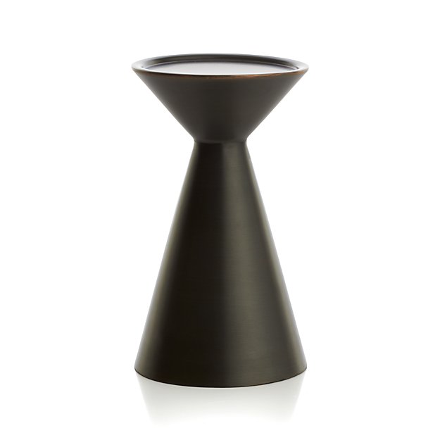 Cohen Medium Black Metal Pillar Candle Holder | Crate and Barrel