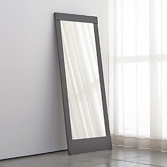 Floor Wall And Over The Door Mirrors Crate Barrel Colby Gunmetal Floor Mirror