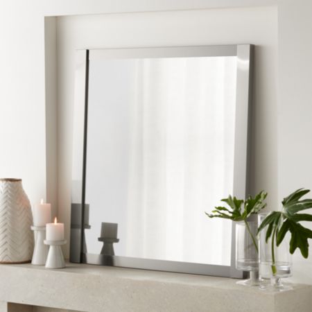 Colby Nickel Square 36 Metal Mirror Reviews Crate And Barrel