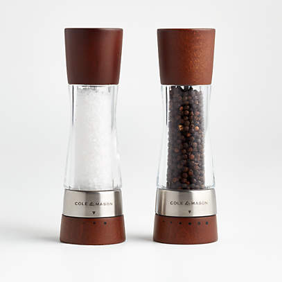 black wooden salt and pepper mills