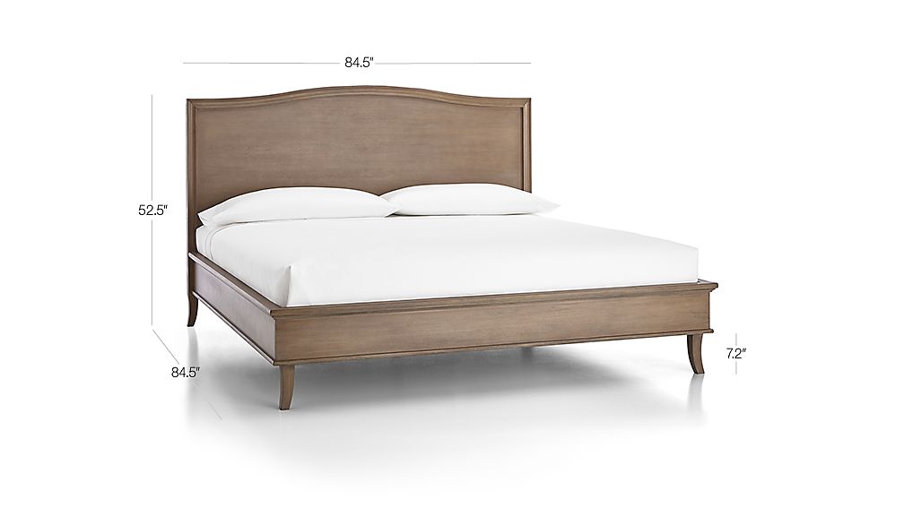 Colette Driftwood King Bed + Reviews Crate and Barrel