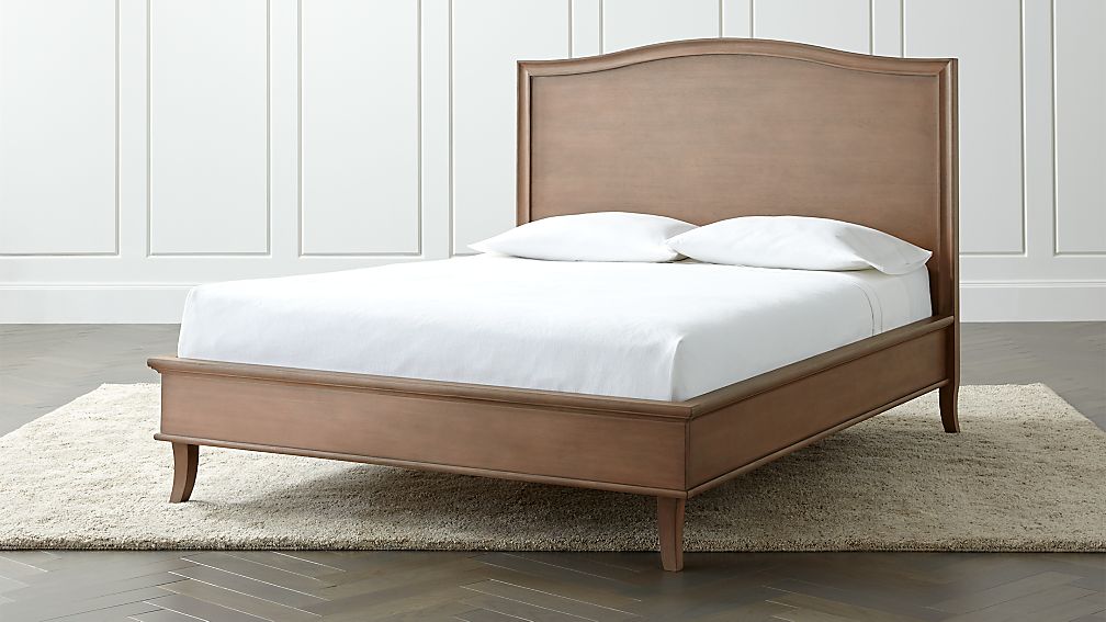 colette driftwood queen bed + reviews | crate and barrel