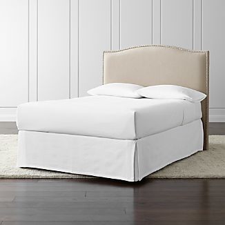Wood Headboard Bedroom Furniture Crate And Barrel Colette Full Upholstered Headboard 52 5
