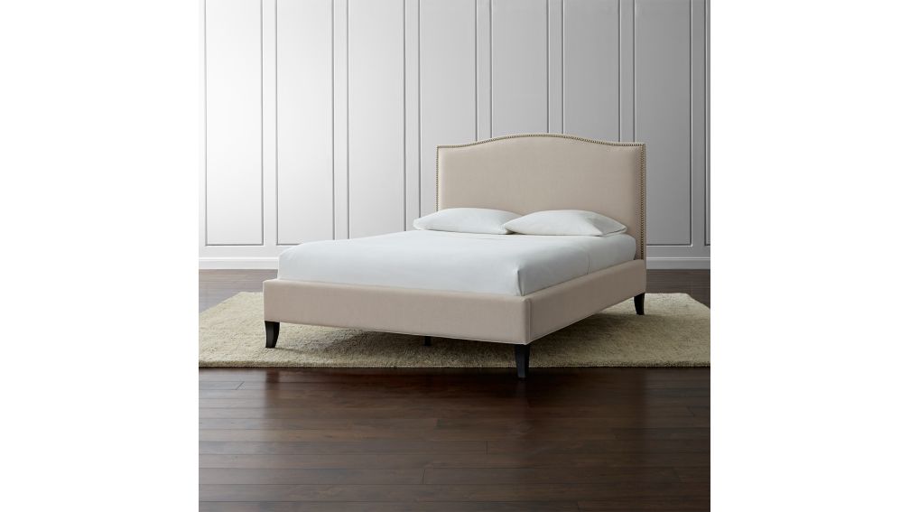 frame bed size q and Bed Colette Natural Upholstered Crate  Barrel