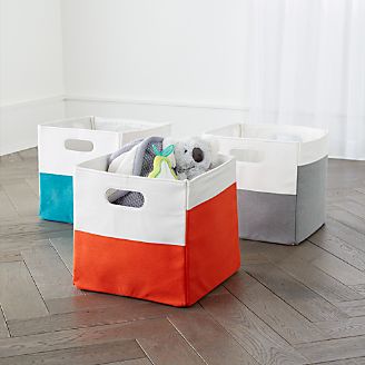 Kids Storage Bins Baskets Crate And Barrel Color Block Cube Storage Bin Kids