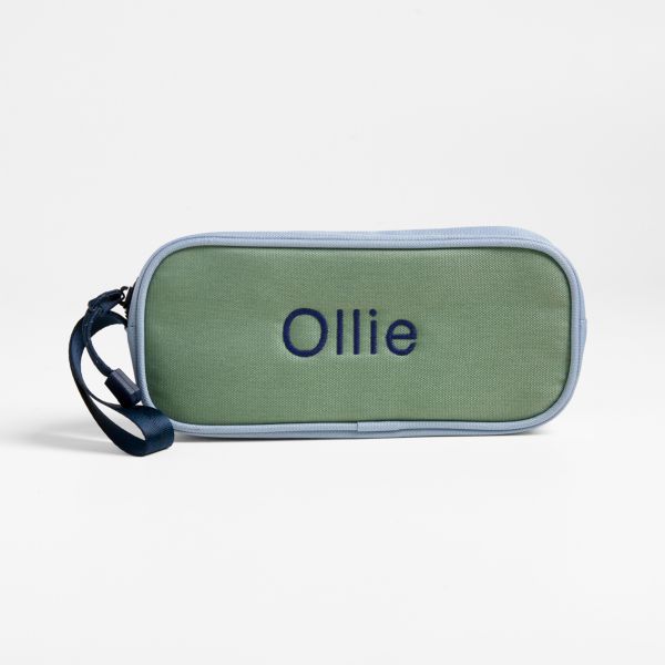 Dreamer Colorblock Green and Blue Soft Kids Pencil Case