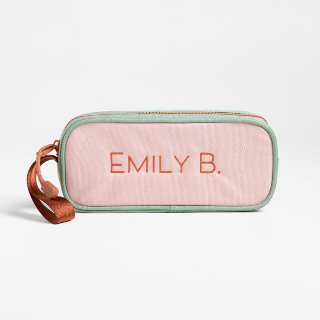 Pink and Mint Green Colorblock Soft Kids Pencil Case