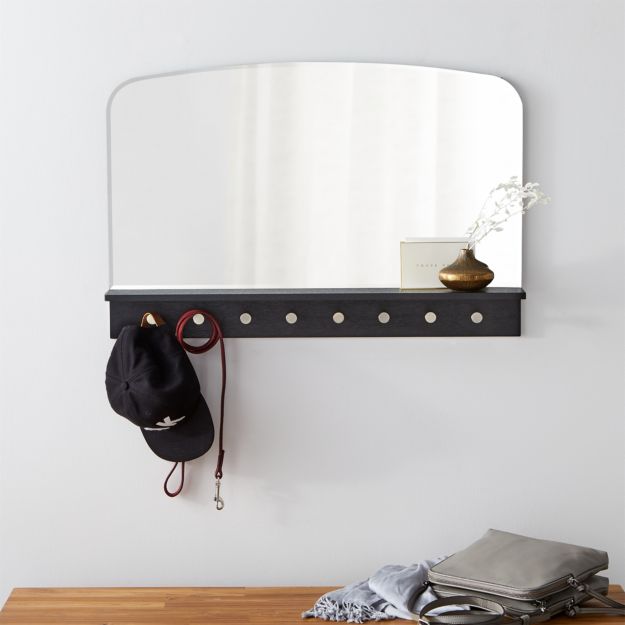 Conner Entryway Mirror With Hooks + Reviews Crate and Barrel