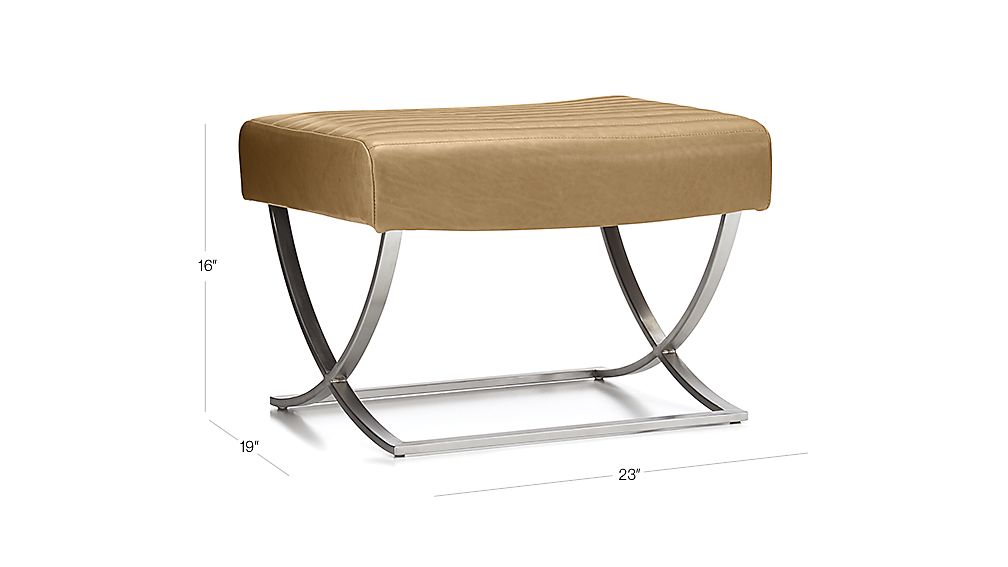 Cooper Leather Ottoman Tampa Fawn Crate and Barrel