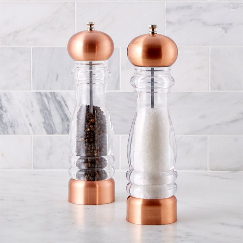 copper salt and pepper shakers