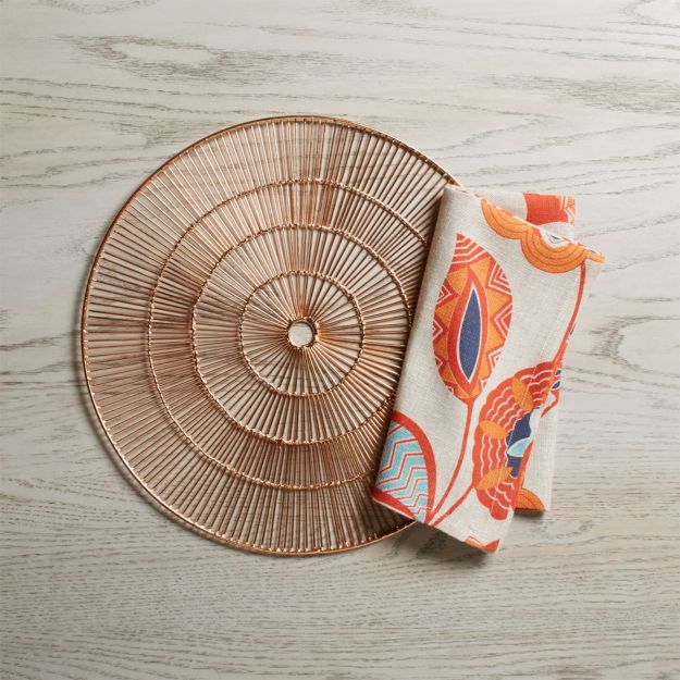 Round Copper Placemat in Placemats + Reviews Crate and Barrel