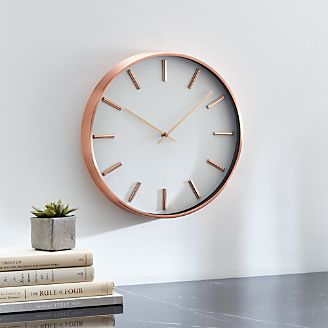 Wall Clocks Crate And Barrel Rix Copper 14 Wall Clock