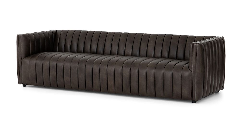 Cosima Leather Channel Tufted Sofa Crate and Barrel