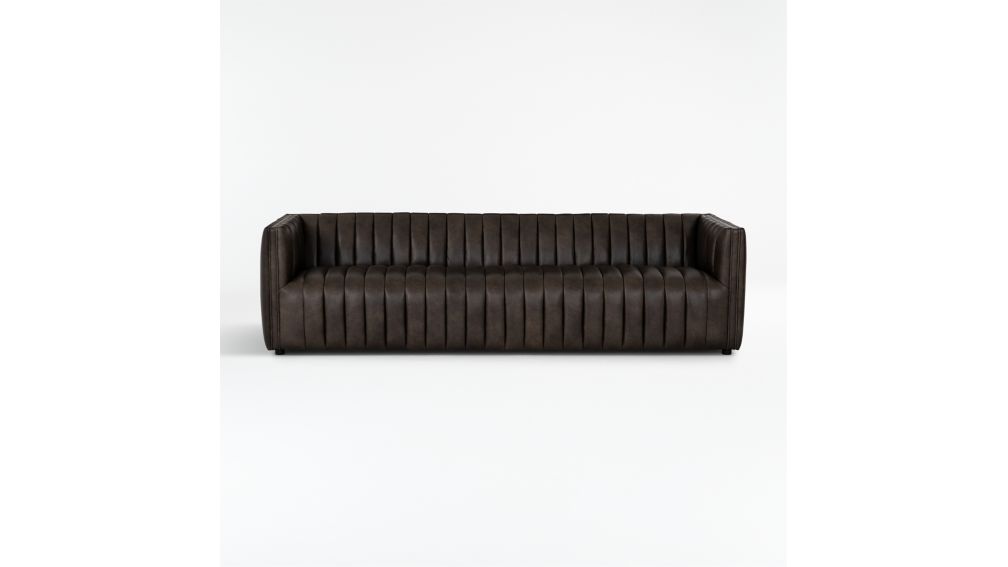 Cosima Leather Channel Tufted Sofa | Crate and Barrel Canada