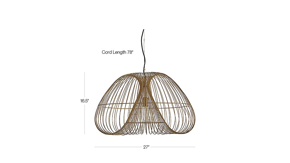 Brass Wire Pendant Light tap to zoom image with dimension for cosmo brass wire pendant light