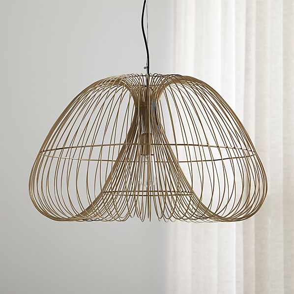 Cosmo Brass Wire Pendant Light Reviews Crate And Barrel Cosmo Brass Wire Pendant Light