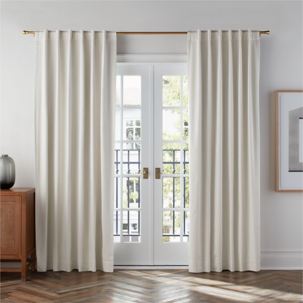 Ivory Organic Cotton Sateen Blackout Window Curtain Panel 52