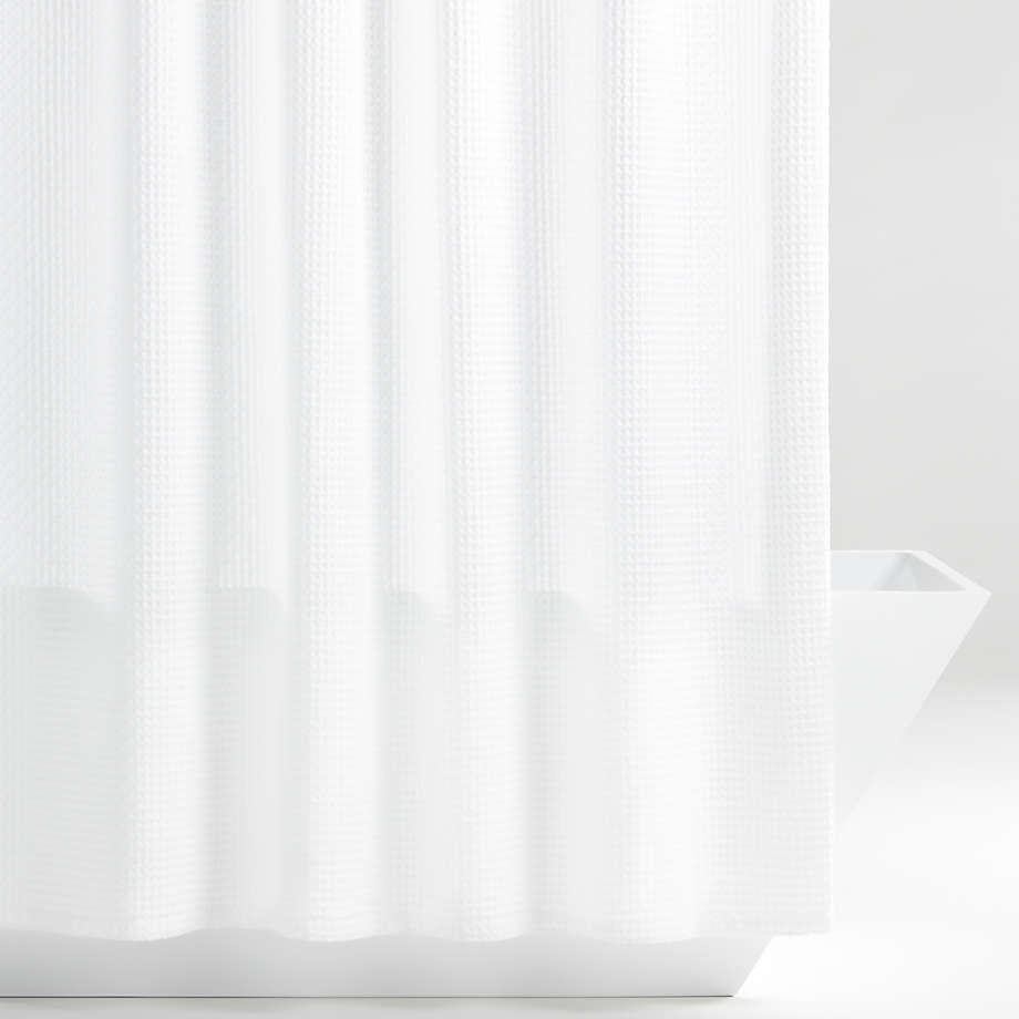 Organic Cotton Waffle White Shower Curtain Reviews Crate And Barrel Canada Organic Cotton Waffle White Shower