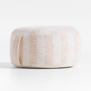 Image of Cove Elegant Pink Striped Organic Cotton Kids Floor Cushion