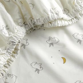 Image of Stay Cool Cozy Bunny 100% Organic Cotton Baby Crib Fitted Sheet