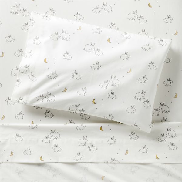 Stay Cool Cozy Bunny Organic Cotton Toddler Sheet Set