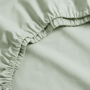 Image of Cozy Cloud Muted Teal Washed 100% Organic Cotton Baby Crib Fitted Sheet