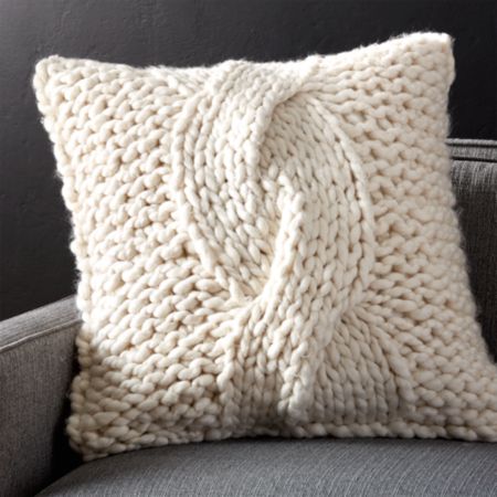 Cable Knit Pillow With Down Alternative Insert Reviews Crate