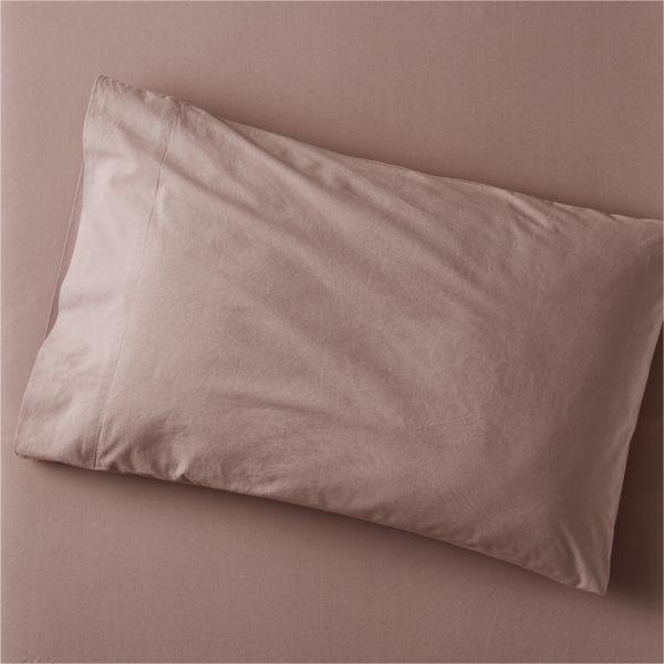 Cozy Cloud Moody Mauve Washed Organic Cotton Kids Pillowcase