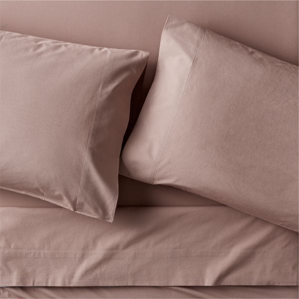 Cozy Cloud Moody Mauve Washed Organic Cotton Kids Full Sheet Set