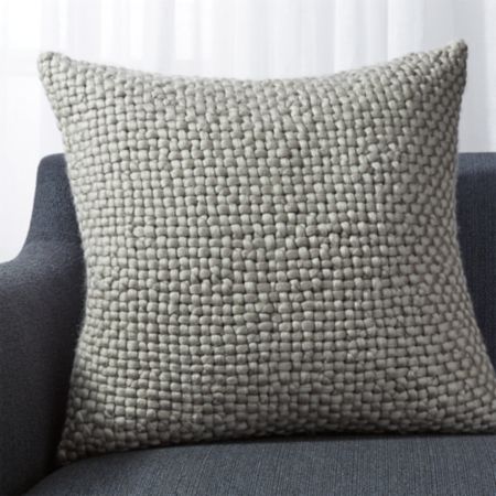 Cozy Weave Grey Pillow 23 Crate And Barrel