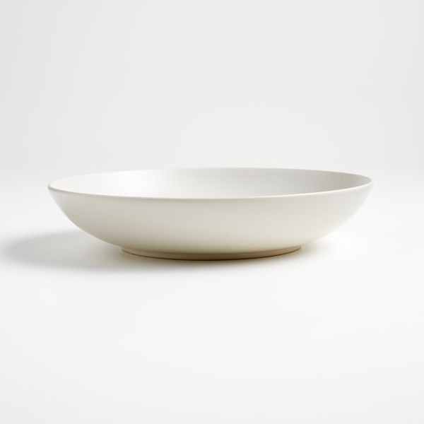 Craft Linen Cream Stoneware Low Bowl