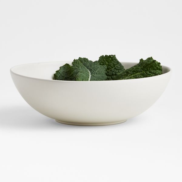 Craft Linen Cream Large Stoneware Serving Bowl
