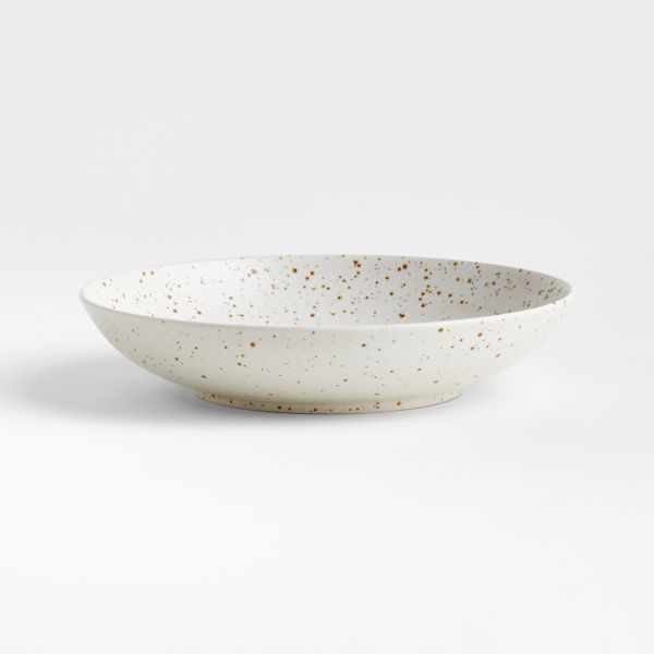 Craft Speckled White Stoneware Low Bowl
