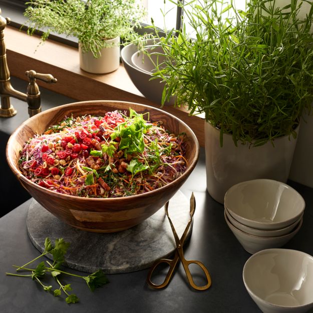 Crawford Wooden Salad Bowl Set Crate and Barrel