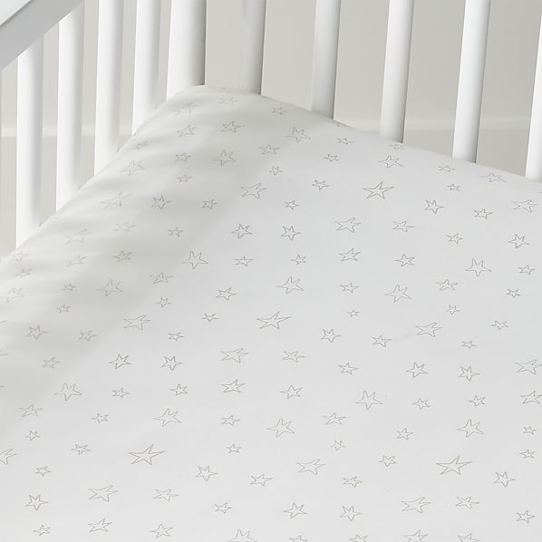 Organic Cream Star Crib Fitted Sheet Crate And Barrel