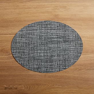 Placemats On Vinyl Cloth Woven Crate And Barrel Chilewich Oval Crepe Grey Vinyl Placemat