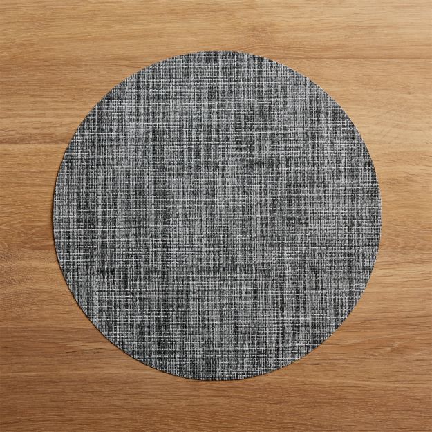 Chilewich Round Crepe Grey Vinyl Placemat + Reviews Crate and Barrel