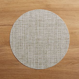 Placemats Napkins Vinyl Cloth Woven Crate And Barrel Chilewich Round Crepe Neutral Vinyl Placemat