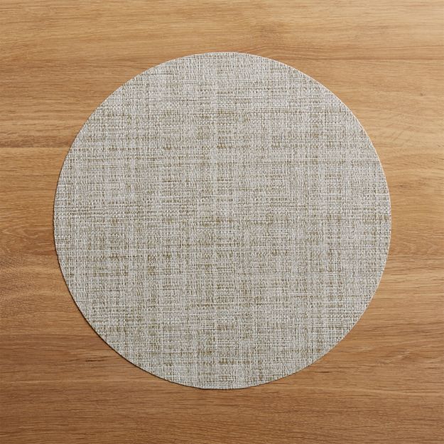 Chilewich Round Crepe Neutral Vinyl Placemat + Reviews Crate and Barrel