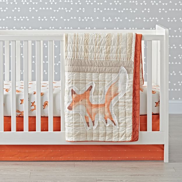 Organic Fox Crib Fitted Sheet Crate and Barrel