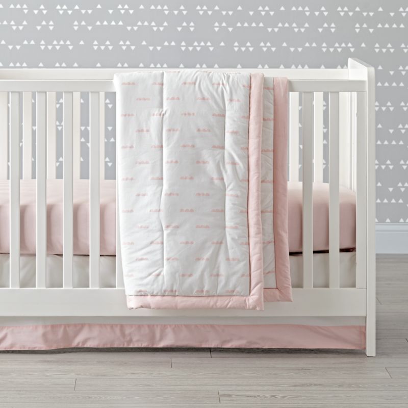 Iconic Pink Clouds Baby Quilt Crate and Barrel