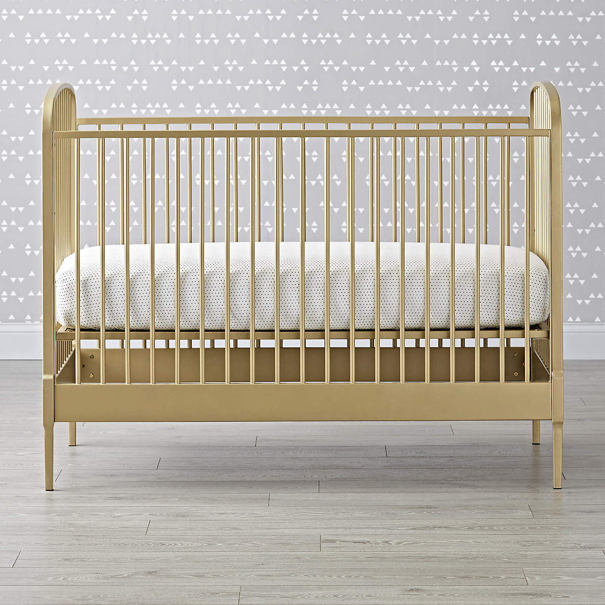 gold metal crib nursery