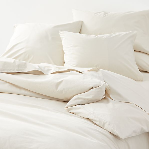 Crisp Cotton Percale Duvet Covers And Pillow Shams Crate And Barrel
