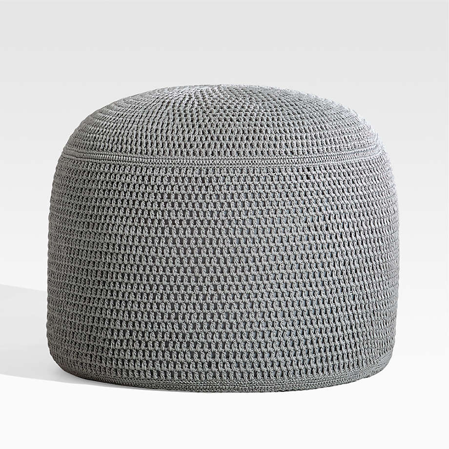 Grey Outdoor Pouf + Reviews Crate and Barrel