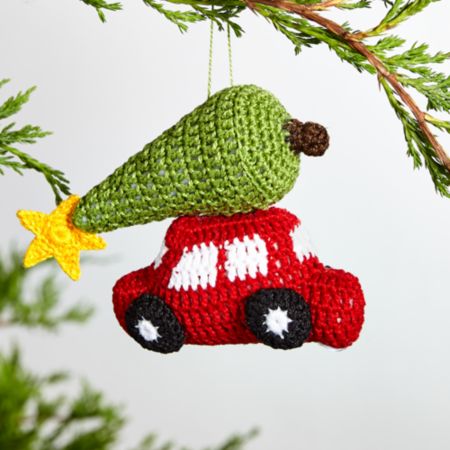 Christmas Car With Tree Crocheted Ornament Reviews Crate And