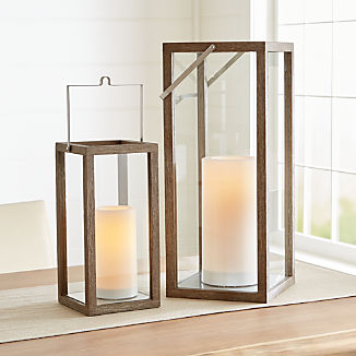 Crosby Grey Teak Lanterns