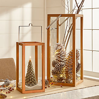 Crosby Teak Wood Lanterns