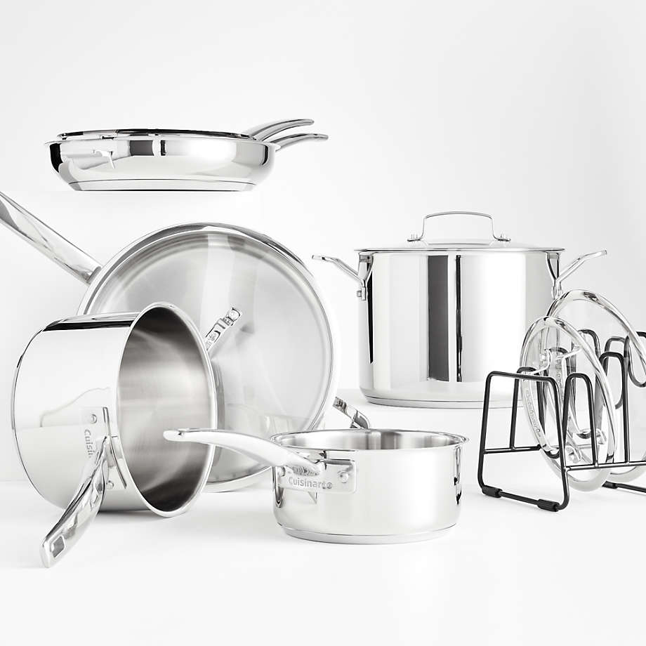 Cuisinart SmartNest Stainless Steel 11Piece Cookware Set + Reviews Crate and Barrel Cuisinart SmartNest Stainless Steel 11Piece Cookware Set + Reviews Crate and Barrel