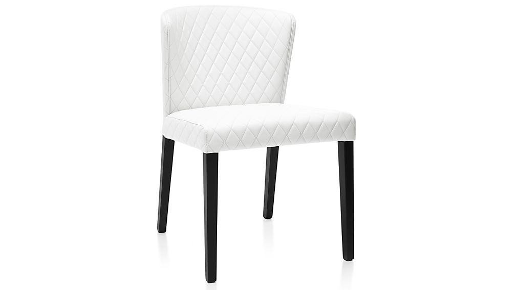Curran Quilted Oyster Dining Chair Crate and Barrel