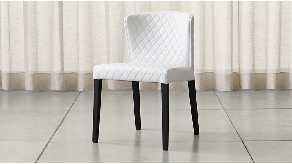 Curran Quilted Oyster Dining Chair Crate and Barrel